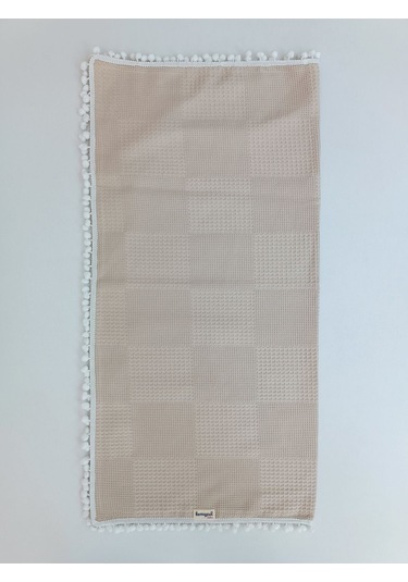 S.kahve Kız Erkek Bebek Battaniyesi Pike %100 Pamuklu Doğal Organik Uyku Çift Taraflı Örtü 86x86cm Btn10248 Sütlü Kahve