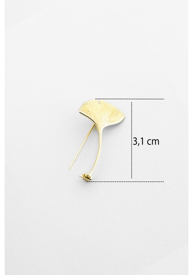 Gelincik 18 Ayar Sarı Altın Kaplama Gümüş Broş Sarı Altın Kaplama