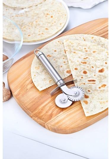 Thentech Yuvarlak Bıçak Pizza Hamur Kesim Hamur Kesim Çift Taraflı Metal
