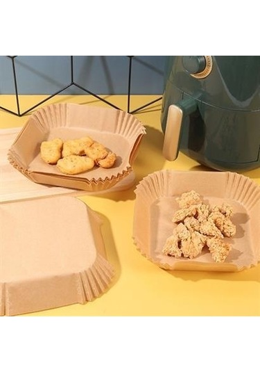 Petinka Air Fryer Pişirme Kağıdı Tek Kullanımlık 23 Cm Kare Xxl Pişirme Kağıdı 50 Adet