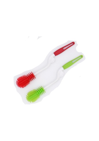 Sones Yıkama Temizleme Döner Saplı Uzun Saplı Fırçalama Biberon Fırçası Kırmızı