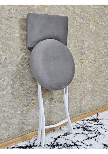 Beyaz Boyalı Katlanır Tabure - Kamp Sandalyesi - Sandalye - Mutfa Çok Renki