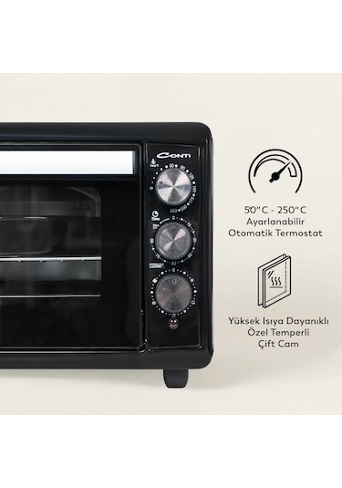 Conti CMF-501 Bakeon 42 L Fırın Siyah