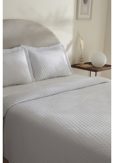 Karaca Home Breeze Soft Yatak Örtüsü Çift Kişilik Offwhite Beyaz