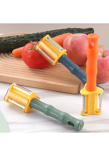 Cbtx 3'ü 1 Arada Ev Mutfak Sebze Ve Meyve Paslanmaz Çelik Soyma Bıçağı Mavi