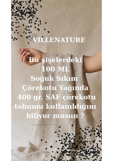 Villenature Soğuk Sıkım Çörekotu Yağı Black Seed Oil Nigella Sativa 50 Ml