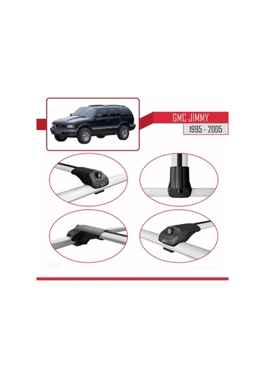 Gmc Jimmy 1995-2005 Arası İle Uyumlu Ace-1 Ara Atkı Tavan Barı Gr