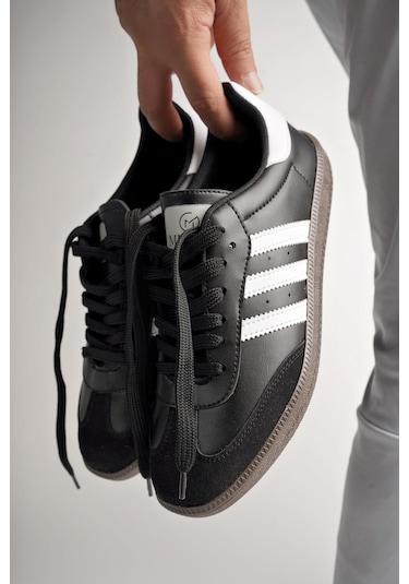 Muggo Jabbar Unisex Ortopedik Günlük Garantili Bağcıklı Yürüyüş Koşu Sneaker Spor Ayakkabı Siyah