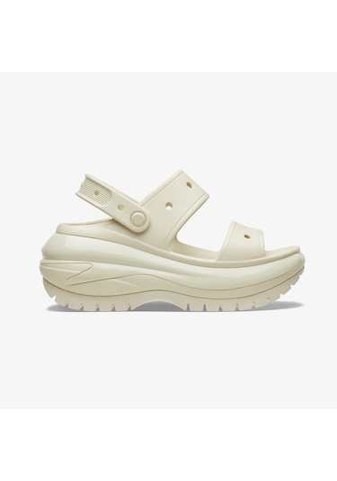 Crocs Classic Mega Crush Kadın Krem Sandalet Düz 207989 Krem