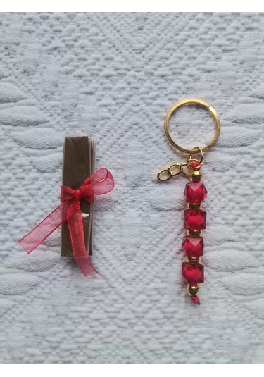 100 Adet Kişiye Özel Kına Hatırası Dağıtmalık Hediyelik Kırmızı Anahtarlık Ve Paketlenmiş Kına