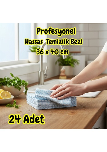 Technow Softtex Profesyonel Süper Emici Hassas Büyük Boy 36x40cm Temizlik Bezi 24'lü Sarı