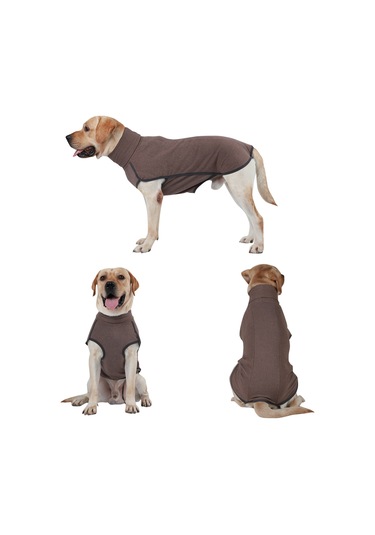 Geekyou Köpekler İçin Kışlık Isı Sağlama Triko, Yüksek Yaka, Esnek Ve Nefesli, Kahve Rengi 3xl Ya002m011