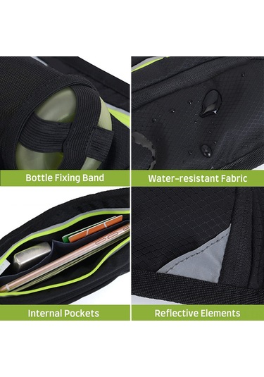 Geeksen Koşu Ve Spor İçin Hafif Su Şişeli Bel Çantası - Portakal Renk Çok Renkli