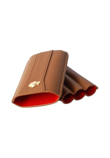 Cohiba Üçlü Kahverengi Deri Puro  Kılıfı