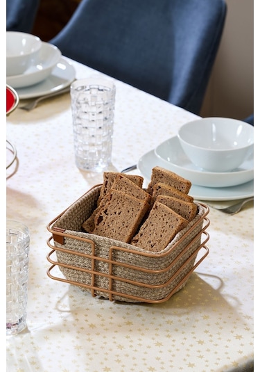 Edora Home 4'lü Rose Servis Sunum Seti, Peçetelik, Kağıt Havluluk, Ekmeklik, Nihale - Metal Paslanmaz