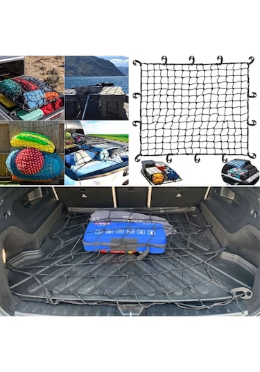 Araç Bagaj Filesi Çok Amaçlı Kullanım Ağ Model Elastik 80x120 Cm