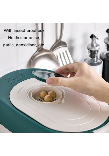 Sones Mutfak Kapalı Nem Toz Geçirmez Depolama Pirinç Kovası, Renk: Mavi 5kg