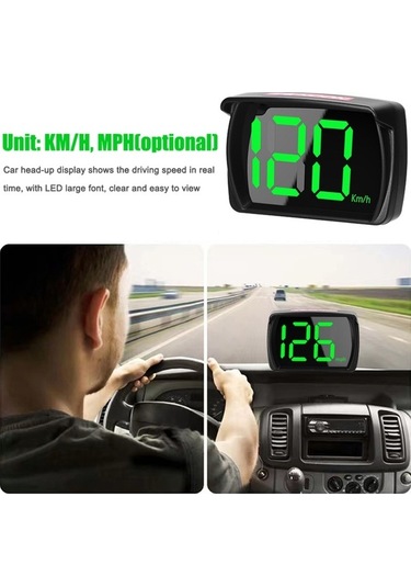 Artfulabode Suv, Şarj Motosiklet Led Km/mph Kamyon, Jzr-gy Hud Hız Gps Göstergesi Geeroyoo Ekran Dijital Büyük Araç Araba, Adaptörü - Pv