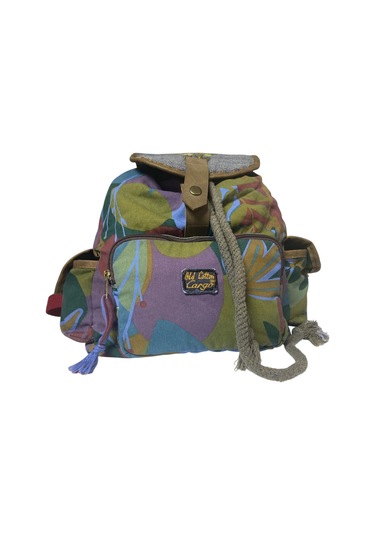 Kaliteli Tek Gözlü Vintage Salaş Disayn Unisex Sırt Günlük Okul Gezi Kamp Trekking Çantası 29cmx36cm Mor