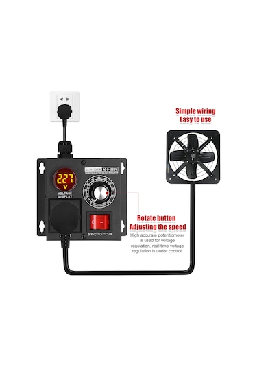 Ac220v 5000w Kademesiz Voltaj Regülatörü Taşınabilir E25135eu