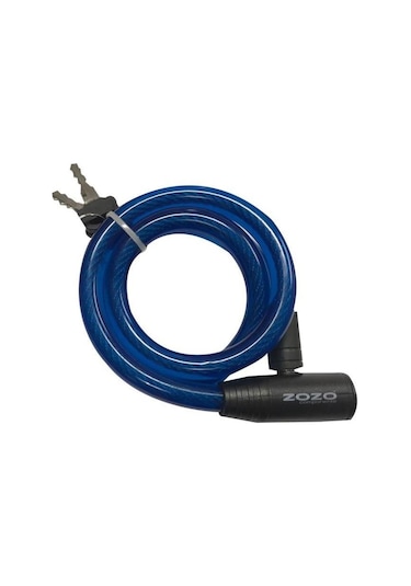 Zozo 12x800 MM Anahtarlı Bisiklet Kilidi Mavi Çok Renkli