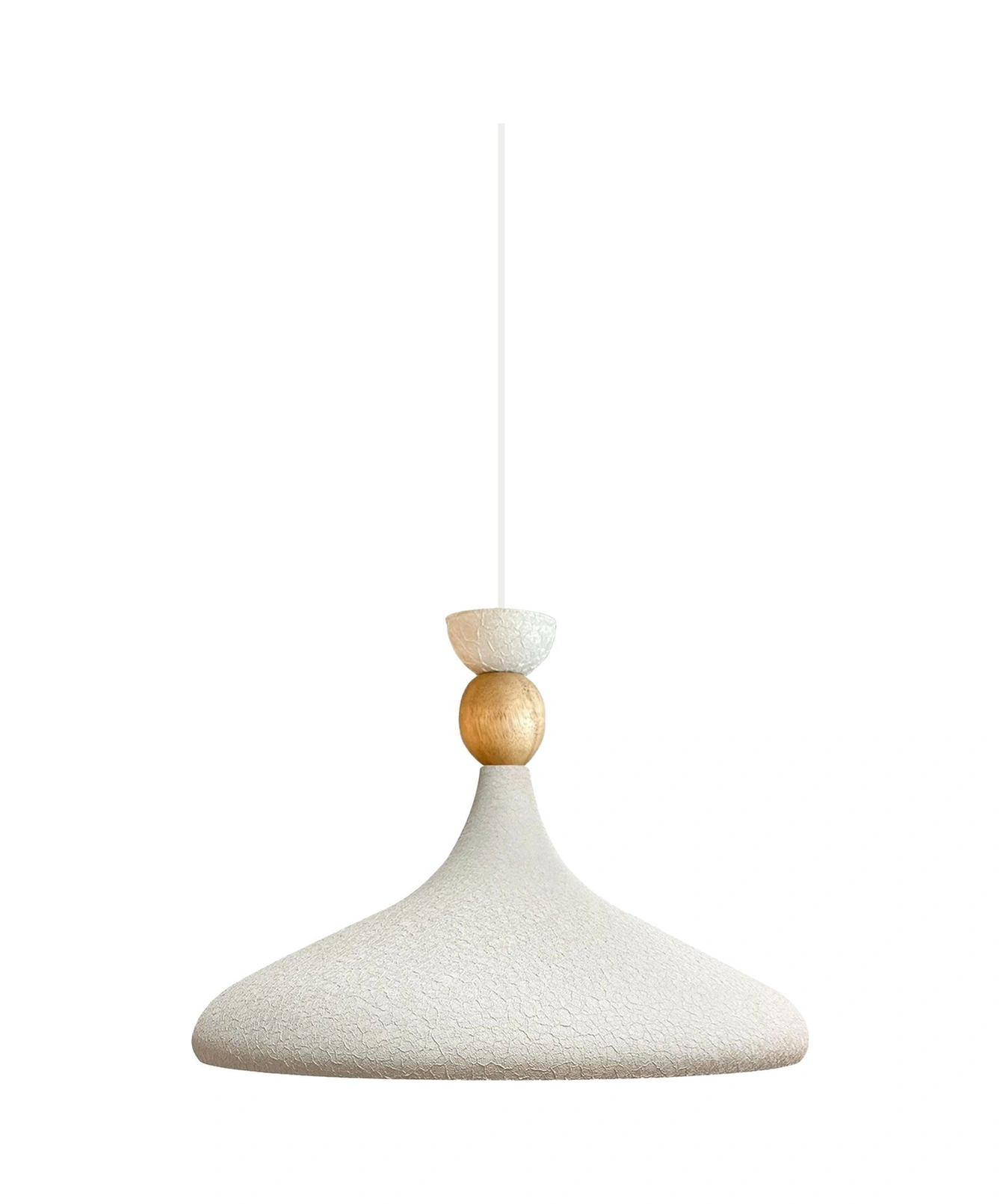 Dokulu Açık Krem Ahşap Şapka Tekli Avize Sarkıt Salon Mutfak Cafe Butik Lamba Aydınlatma Avizeler Dokulu Açık Krem