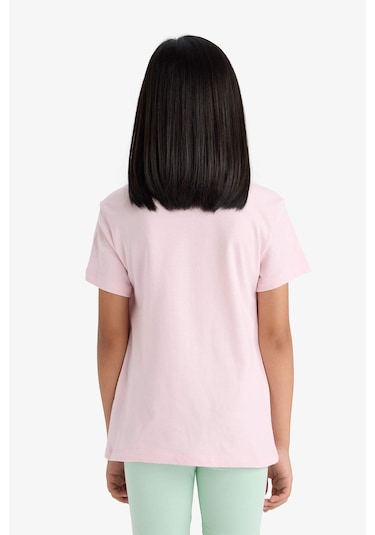 DeFacto Kız Çocuk Bisiklet Yaka Baskılı Kısa Kollu Tişört E0351A825SMPN47 Pembe DeFacto Kız Çocuk Bisiklet Yaka Baskılı Kısa Kollu Tişört E0351A825SMPN47 Pembe