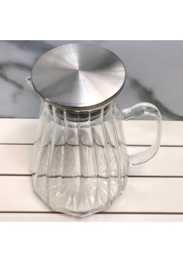 Kapris Metal Kapaklı 1500 Ml Cam Sürahi Kap-020