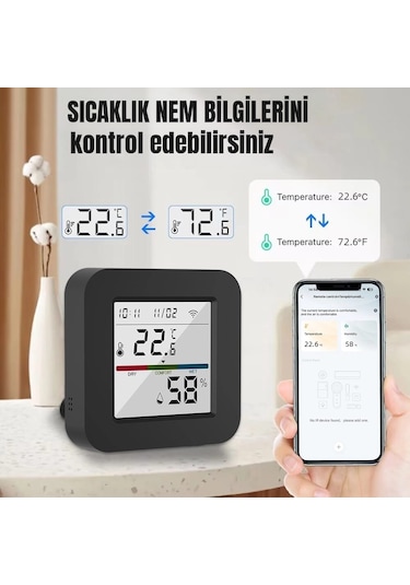 Tuya Destekli Wifi Akıllı Isı Ve Nem Sensörlü Ir Kuman