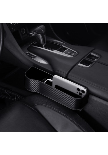 Teltree Araba Koltuk Aralığı Depolama Kutusu, Siyah Sürücü Tarafı, Telefon Anahtar Cüzdan Saklama, Dayanıklı Plastik, Kolay Kurulum