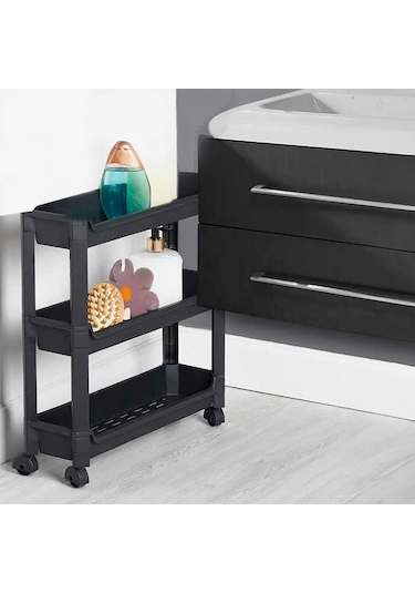 Porsima Org-65-eco 3 Katlı Tekerlekli Raf Ünitesi Düzenleyici ... Siyah