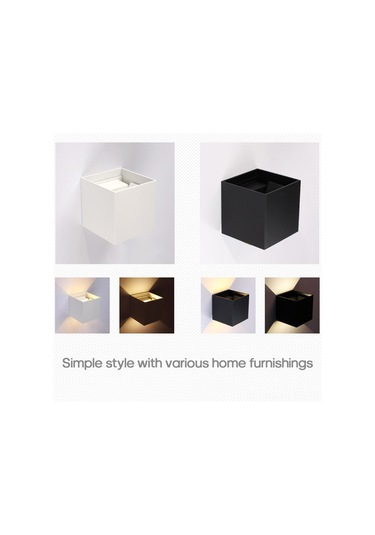 Youtek 12w Ip65 Su Geçirmez Dış Mekan Duvar Lambası, Ac85-265v Aluminyum Gövde, Işığını Ayarlayabilir, Siyah Kasa, Islak Beyaz Işık Siyah