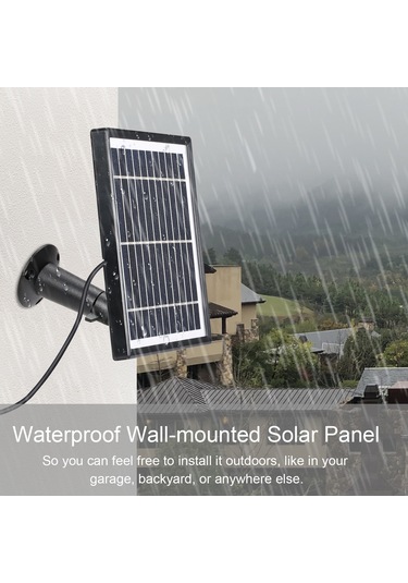 Yaozixa 5.5v 4w Mikro Usb Güneş Paneli - Dış Mekan Güvenlik Kamerası İçin Sürekli Enerji, 3m Kablolu 360 Ayarlanabilir Sopa Kamera Hariç