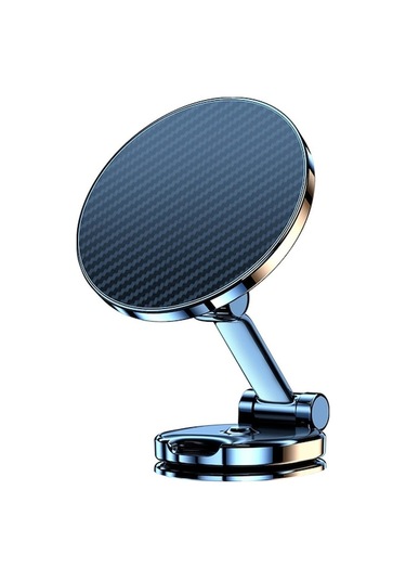 Global Karbon Fiber Doku Araba Yapışkan Taban Manyetik Emme Alaşımlı Telefon Tutucu Katlanır Braket - Siyah Siyah