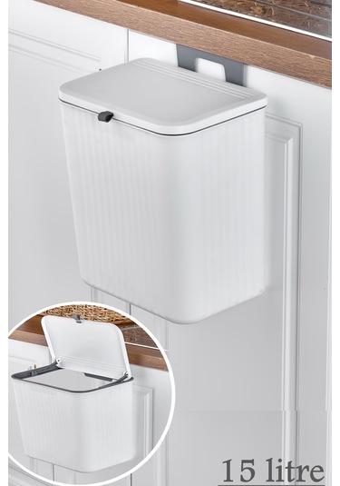 Bayev Fonksiyonel Kapaklı Banyo Ve Mutfak Tezgah Üstü Çöp Kovası 15 Lt. Pratik Kapak Çok Renkli