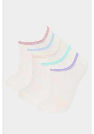 DeFacto Kız Çocuk 5'li Pamuklu Patik Çorap E6050A8NSKR1
