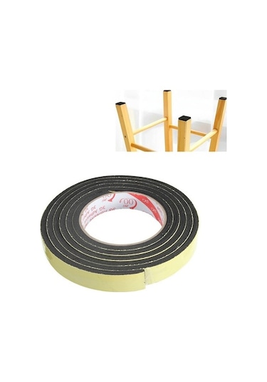 Contacall Yapışkan Kapı Pencere Bandı Kapı Pencere Süngeri Eva 5Mmx30Mm Siyah-10 M