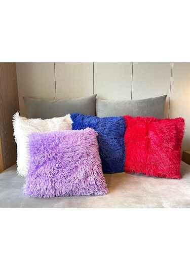 Monyee Yumuşak Puluş Kumaş Yastık Kılıfı - 2 Adet, 43x43 Cm, Isı Verici, Yumuşak, Ev Dekorasyonu, Koltuk/yatak Uyumlu Diğer