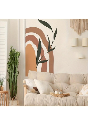 Yaprak Desenli Bohem Duvar Sticker 65x100cm Diğer