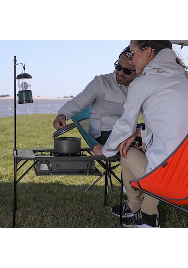 Kingcamp Loes Ultralight Alüminyum Midi Katlanır Kamp Masası Siyah