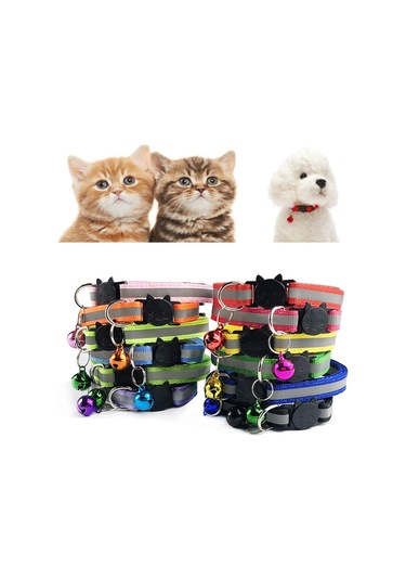 Xindoker Fluoresan Yeşil Köpek Ve Kedi Kolye, Yansıtıcı Kumaş, Zil, Ayarlanabilir, Kayıp Olmama Riski Düşük, Nylon Malzeme, Tüm Mevsimler İçin