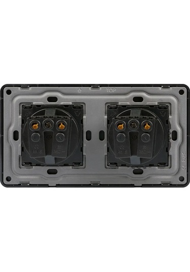 Dealuxx Cam Çerçeveli Siyah Çift Prizli Priz 398340754