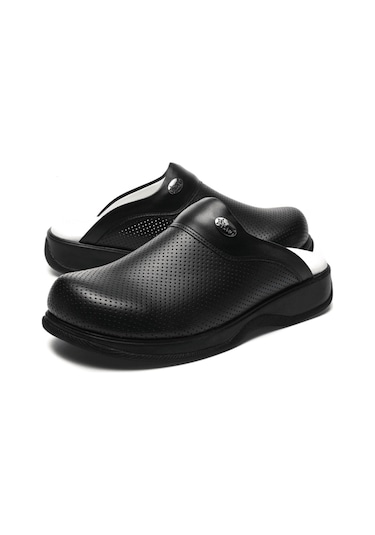 Blum Sabo Terlik Siyah Erkek Klasik Tam Ortopedik Ve Anatomik