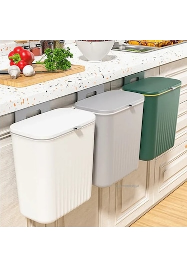 Maoyaya 9l Duvara Monte Çöp Tenekesi Ev Çöp Kutusu Asılı Banyo Çöp Çok Renkli, Pratik Tasarım Çok Renkli