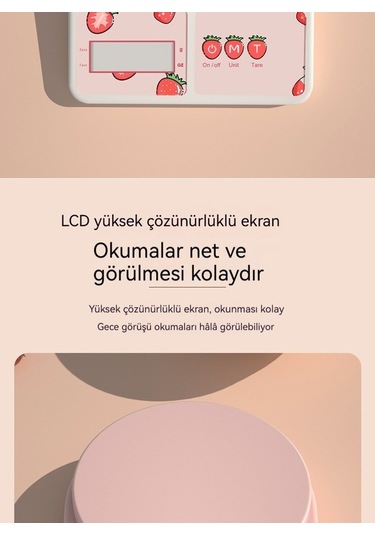 Dancemonkey Pratik Ev Mutfak Terazisi - Pembe Pembe