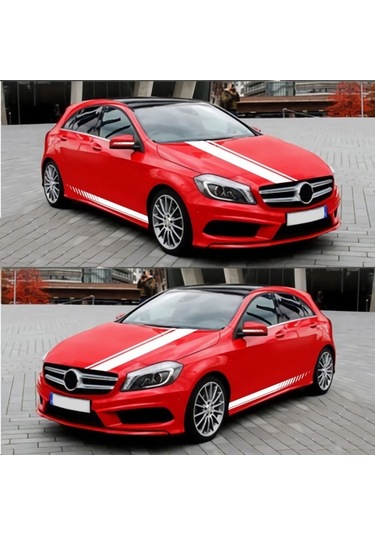 Novahub Adet Evrensel Beyaz Araba Şerit Tavan Kaput Çıkartma Tüm Arabalar İçin Pvc