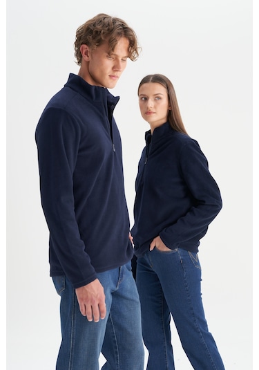 Erkek Lacı Anti-pilling Tüylenme Yapmayan Standart Fit Dik Yaka Polar Sweatshirt Lacı