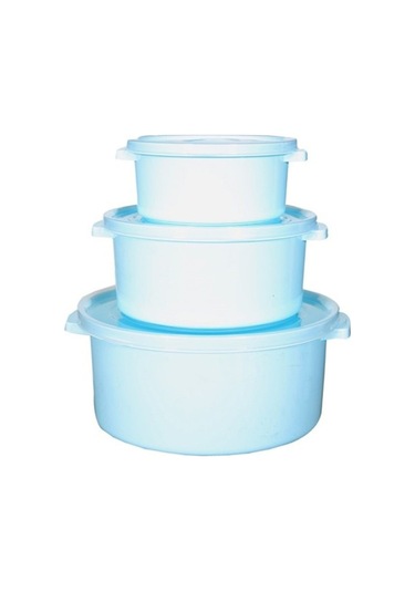 Plastik Yuvarlak Mikrodalga Saklama Kabı 3'Lü Set