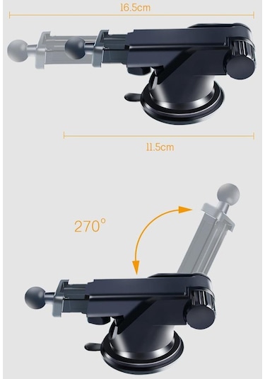 Coofbe Teleskopik Vantuzlu Araç Tablet Tutucu Araç Telefon Tutucu Torpido Üzeri Cama Yapışan Araç Tablet Tutucu