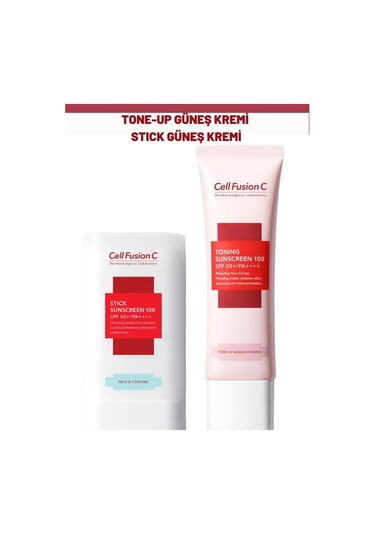 Cell Fusion C Toning Tone Up Güneş Kremi SPF50+ 50 G + Aquatıca Stick Güneş Kremi 19 G